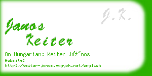 janos keiter business card